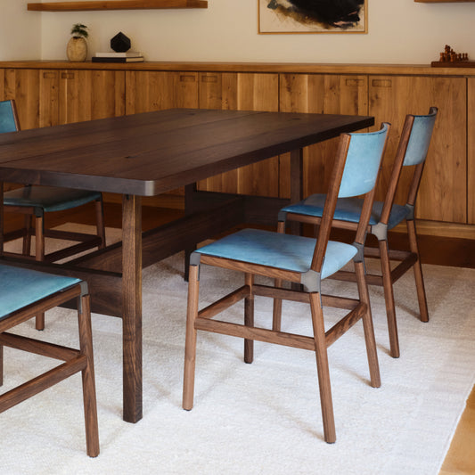 Bellota Blue - Walnut Mariposa Chair